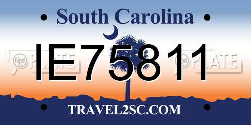 IE75811 South Carolina License Plate