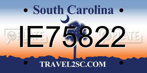IE75822 South Carolina License Plate