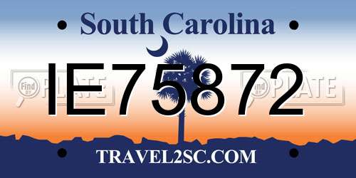 IE75872 South Carolina License Plate