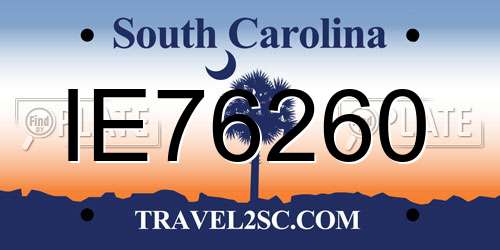 IE76260 South Carolina License Plate