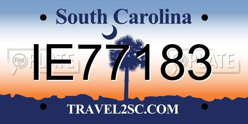 IE77183 South Carolina License Plate