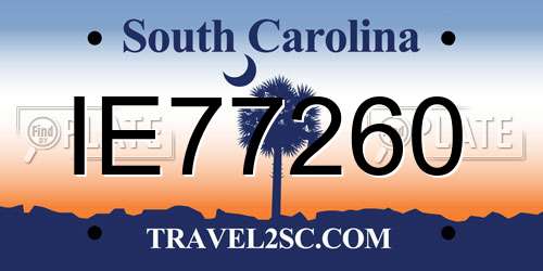 IE77260 South Carolina License Plate
