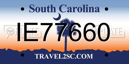 IE77660 South Carolina License Plate