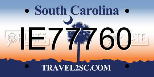 IE77760 South Carolina License Plate