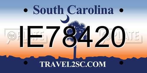 IE78420 South Carolina License Plate
