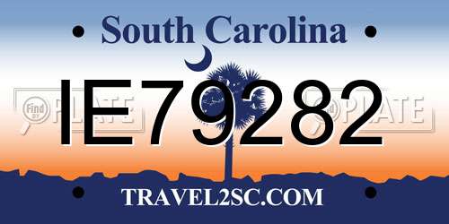 IE79282 South Carolina License Plate
