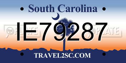 IE79287 South Carolina License Plate