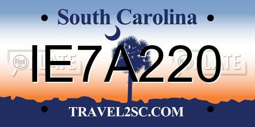 IE7A220 South Carolina License Plate