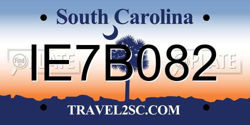 IE7B082 South Carolina License Plate