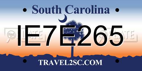 IE7E265 South Carolina License Plate