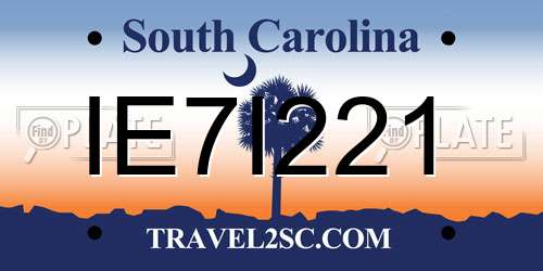 IE7I221 South Carolina License Plate