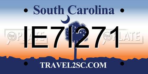 IE7I271 South Carolina License Plate