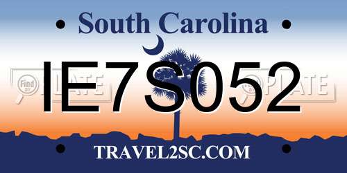 IE7S052 South Carolina License Plate