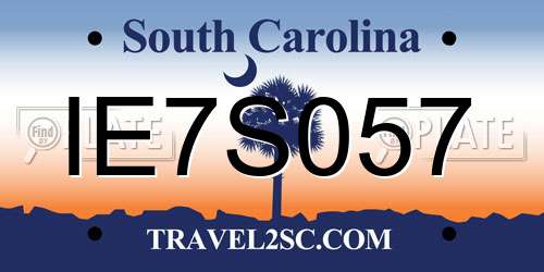 IE7S057 South Carolina License Plate
