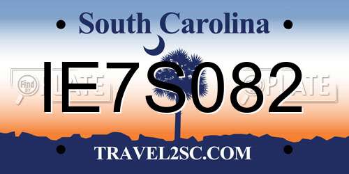IE7S082 South Carolina License Plate