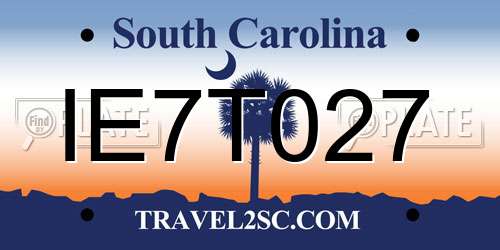 IE7T027 South Carolina License Plate