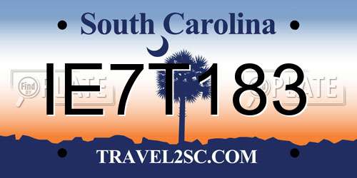 IE7T183 South Carolina License Plate