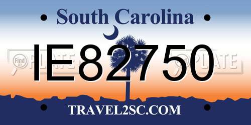IE82750 South Carolina License Plate