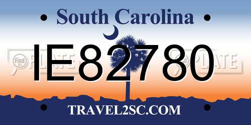 IE82780 South Carolina License Plate