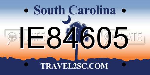 IE84605 South Carolina License Plate