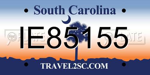 IE85155 South Carolina License Plate