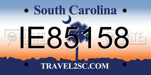 IE85158 South Carolina License Plate