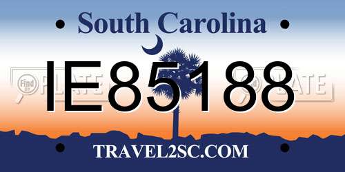 IE85188 South Carolina License Plate