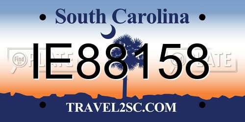 IE88158 South Carolina License Plate