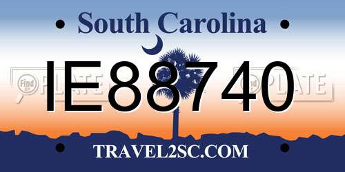 IE88740 South Carolina License Plate