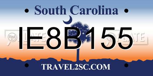 IE8B155 South Carolina License Plate
