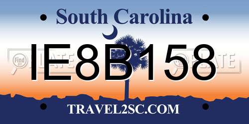 IE8B158 South Carolina License Plate