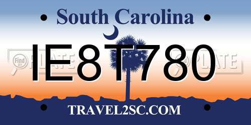 IE8T780 South Carolina License Plate