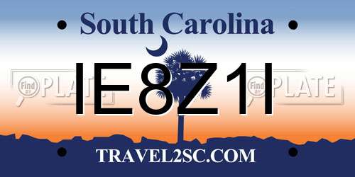IE8Z1I South Carolina License Plate