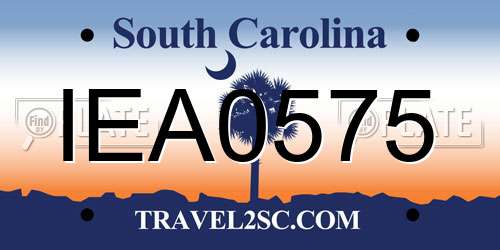 IEA0575 South Carolina License Plate