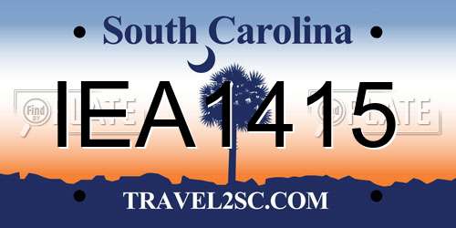 IEA1415 South Carolina License Plate