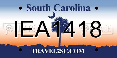 IEA1418 South Carolina License Plate