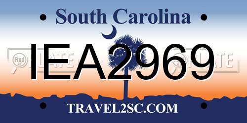 IEA2969 South Carolina License Plate