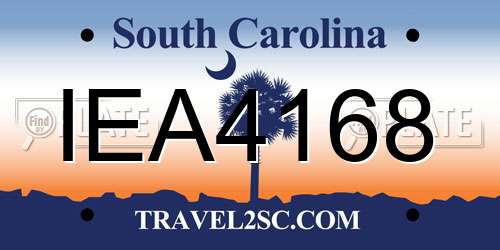 IEA4168 South Carolina License Plate