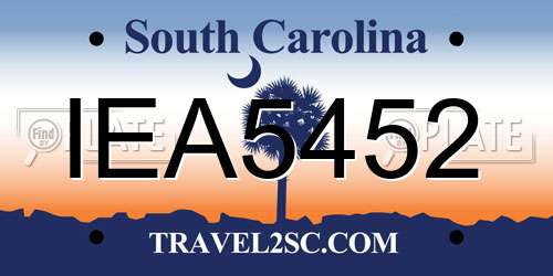 IEA5452 South Carolina License Plate