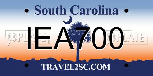IEA700 South Carolina License Plate