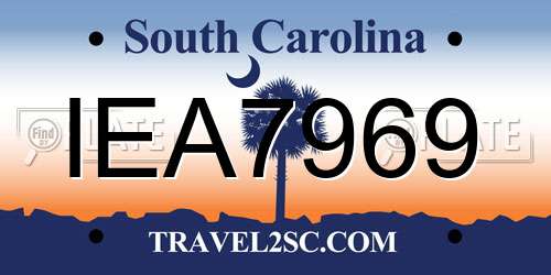 IEA7969 South Carolina License Plate