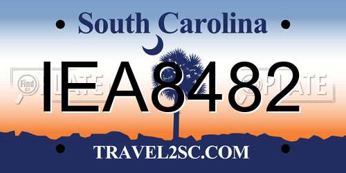 IEA8482 South Carolina License Plate