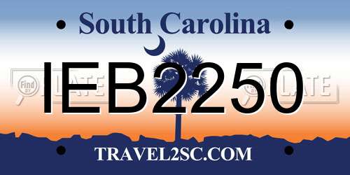IEB2250 South Carolina License Plate