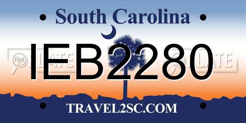 IEB2280 South Carolina License Plate