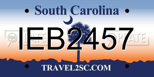 IEB2457 South Carolina License Plate