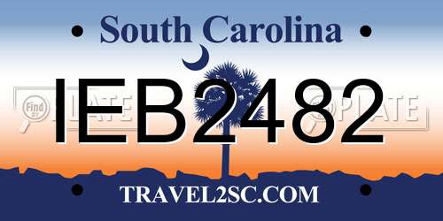 IEB2482 South Carolina License Plate