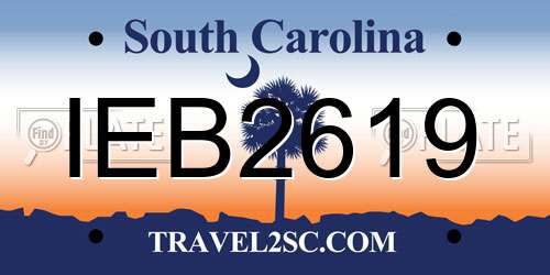 IEB2619 South Carolina License Plate