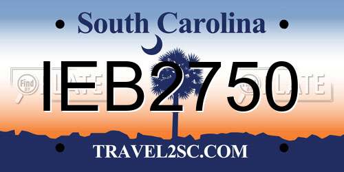IEB2750 South Carolina License Plate