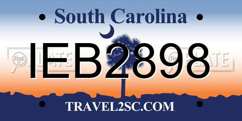 IEB2898 South Carolina License Plate