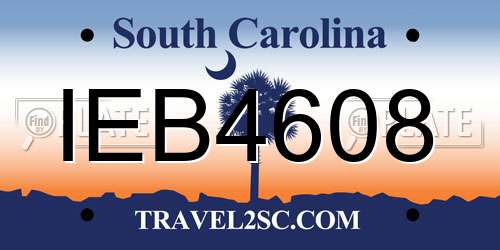 IEB4608 South Carolina License Plate